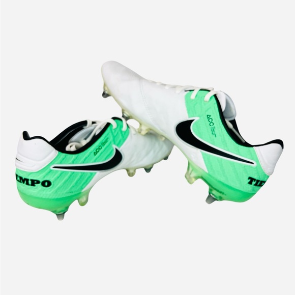 Nike Tiempo Legend VI SG PRO 819680-103 White/Green Metal Soccer Cleats Size 7